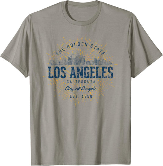United States Vacation Souvenir Vintage Los Angeles T-Shirt - T-Shirt | Sand