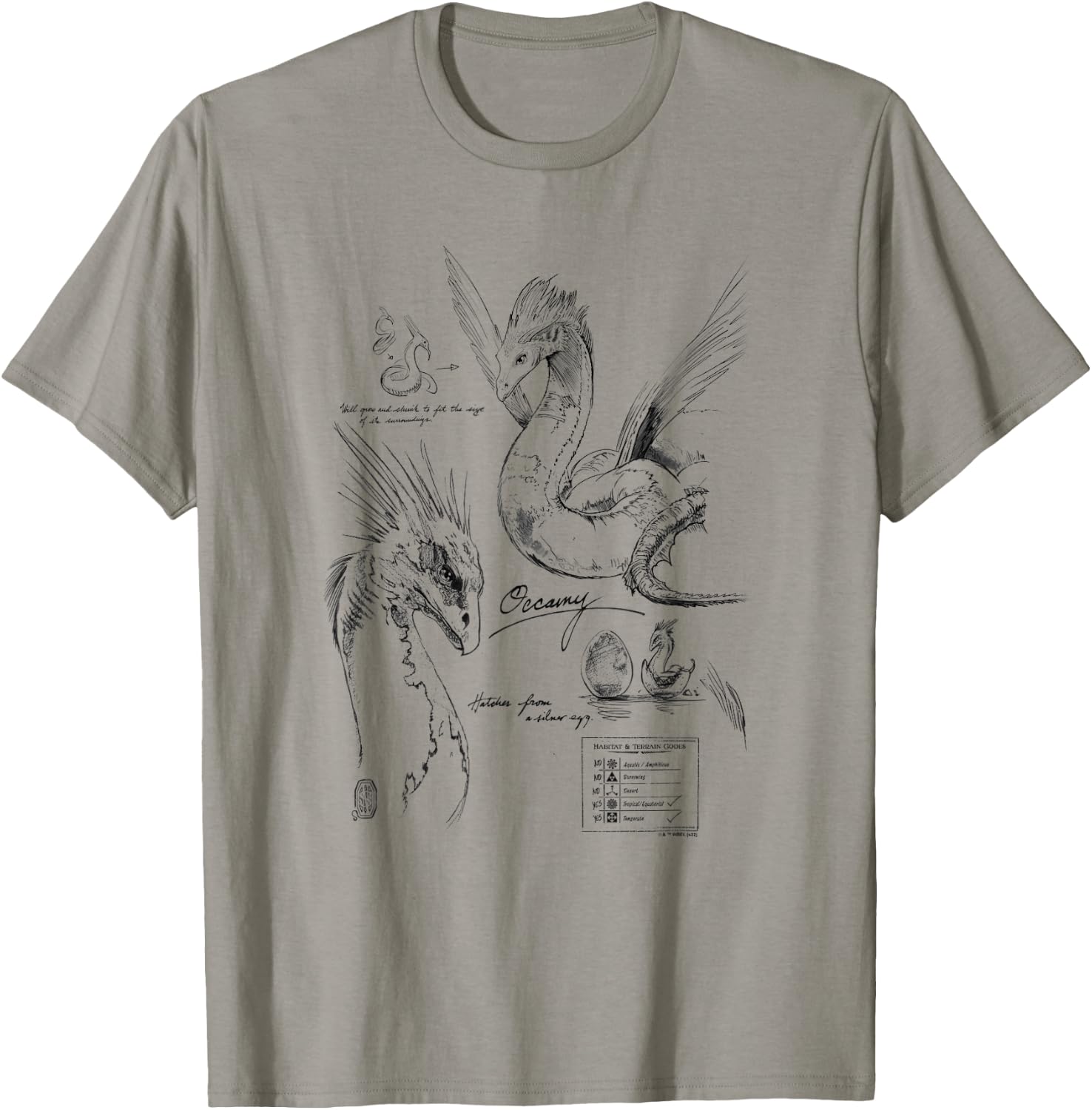 Fantastic Beasts Occamy Profile Poster T-Shirt - T-Shirt | Sand