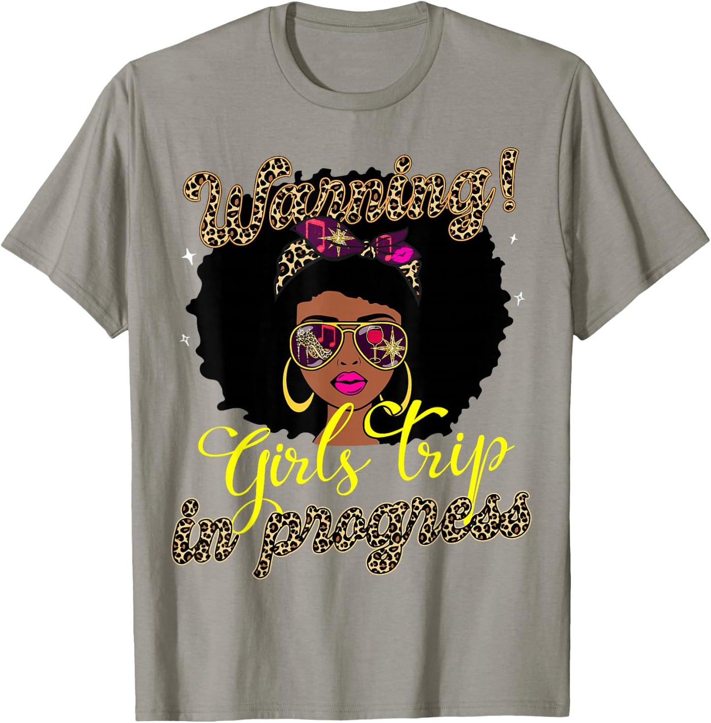 Girls Weekend Vacation Squad Warning Girls Trip In Progress T-Shirt - T-Shirt | Sand