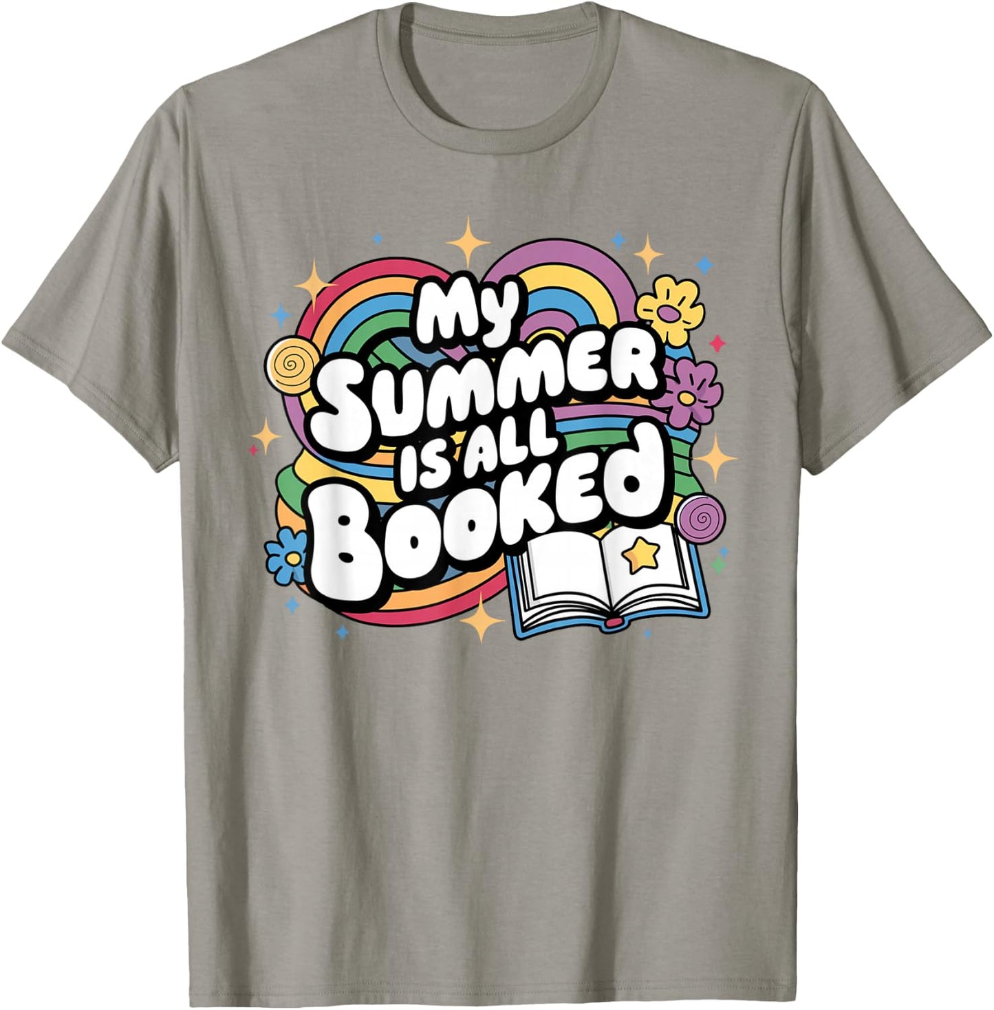 My Summer Is All Booked Book Reading Summer Reading T-Shirt - T-Shirt | Sand