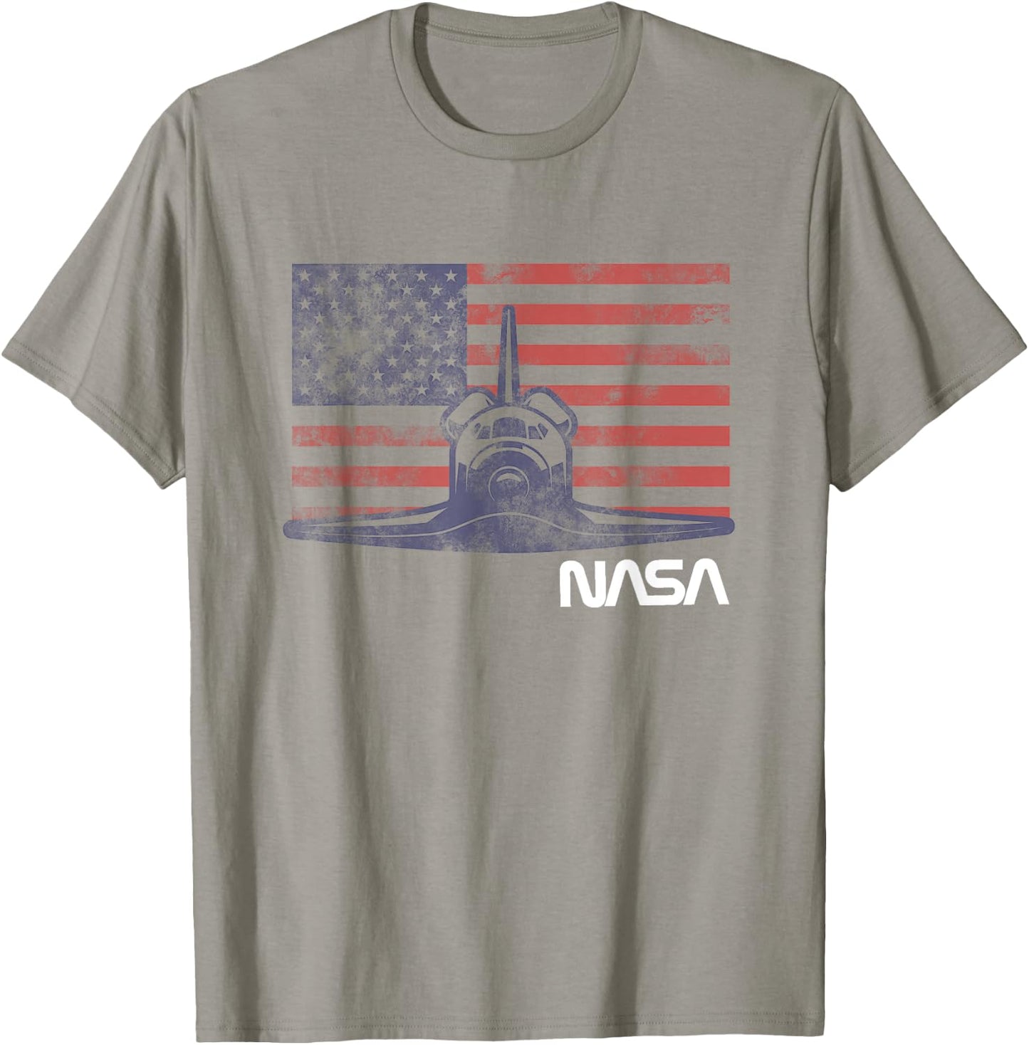 NASA Americana Space Shuttle Vintage US Retro Flag Poster T-Shirt - T-Shirt | Sand