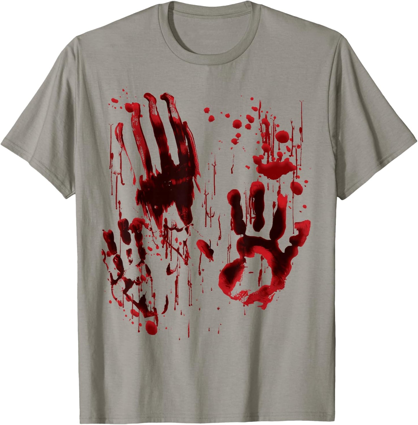 Blood Splatter Blood Stained Bloody Hand Print Zombie Horror T-Shirt - T-Shirt | Sand