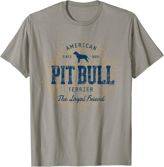 Pit Bull Vintage American Pit Bull Terrier T-Shirt - T-Shirt | Sand