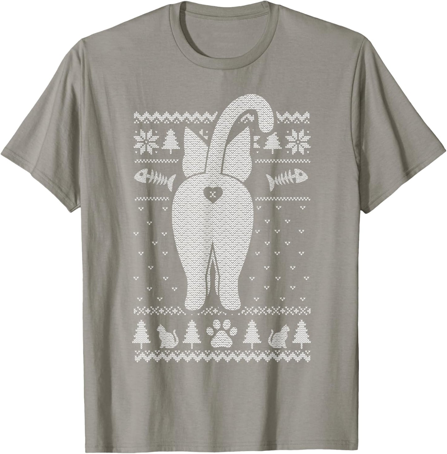 Family Matching Christmas Pajama Funny Cat Ugly Christmas Men Women T-Shirt - T-Shirt | Sand