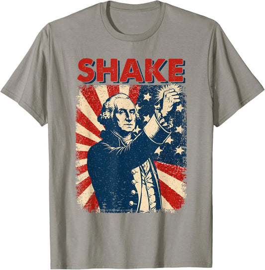 Funny Shake Matching Couples 4th of July Joke Men Women T-Shirt - T-Shirt | Sand