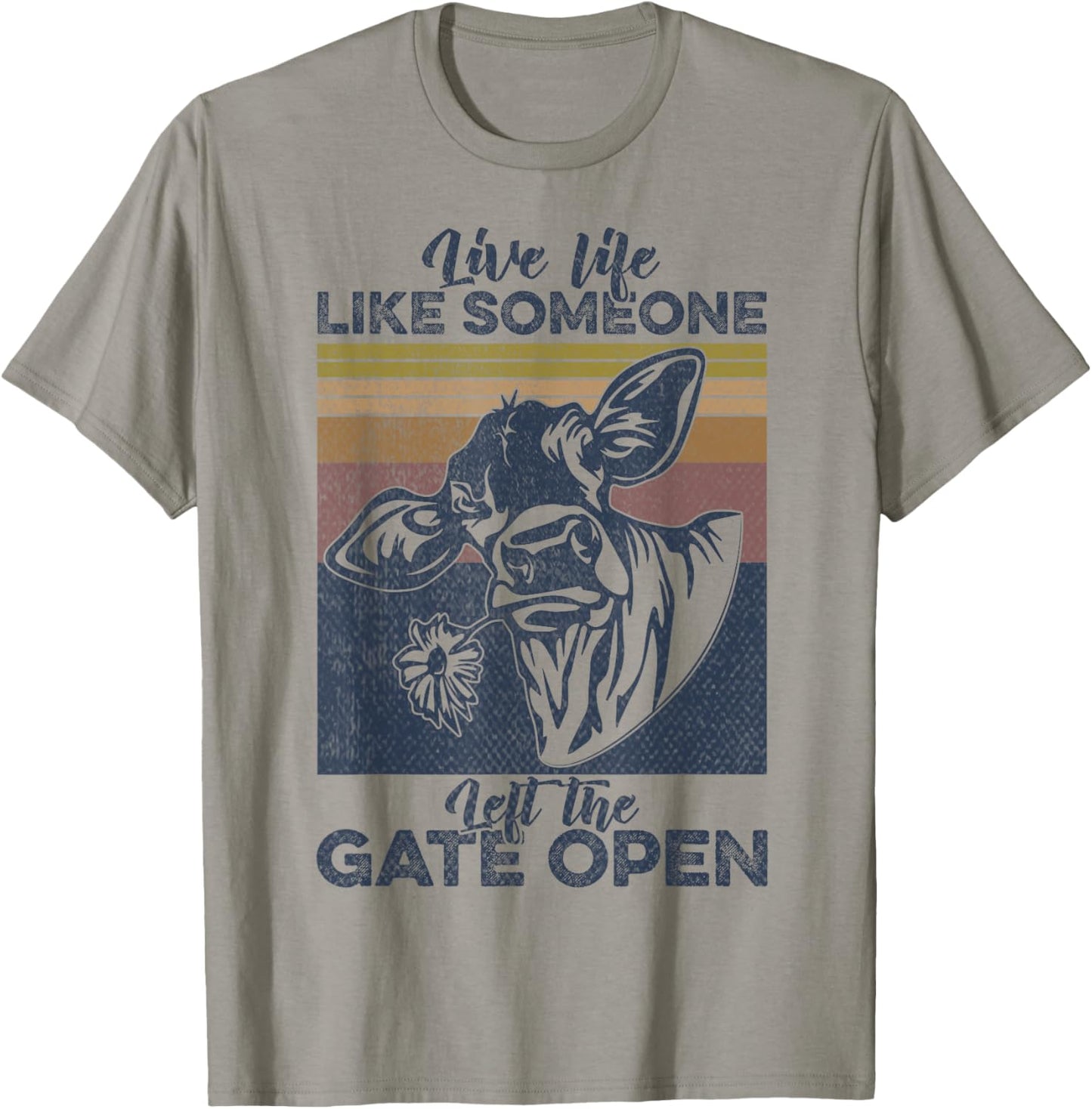 Moo Live-Life Like Someone Left the Gate Open Hay Girl T-Shirt - T-Shirt | Sand