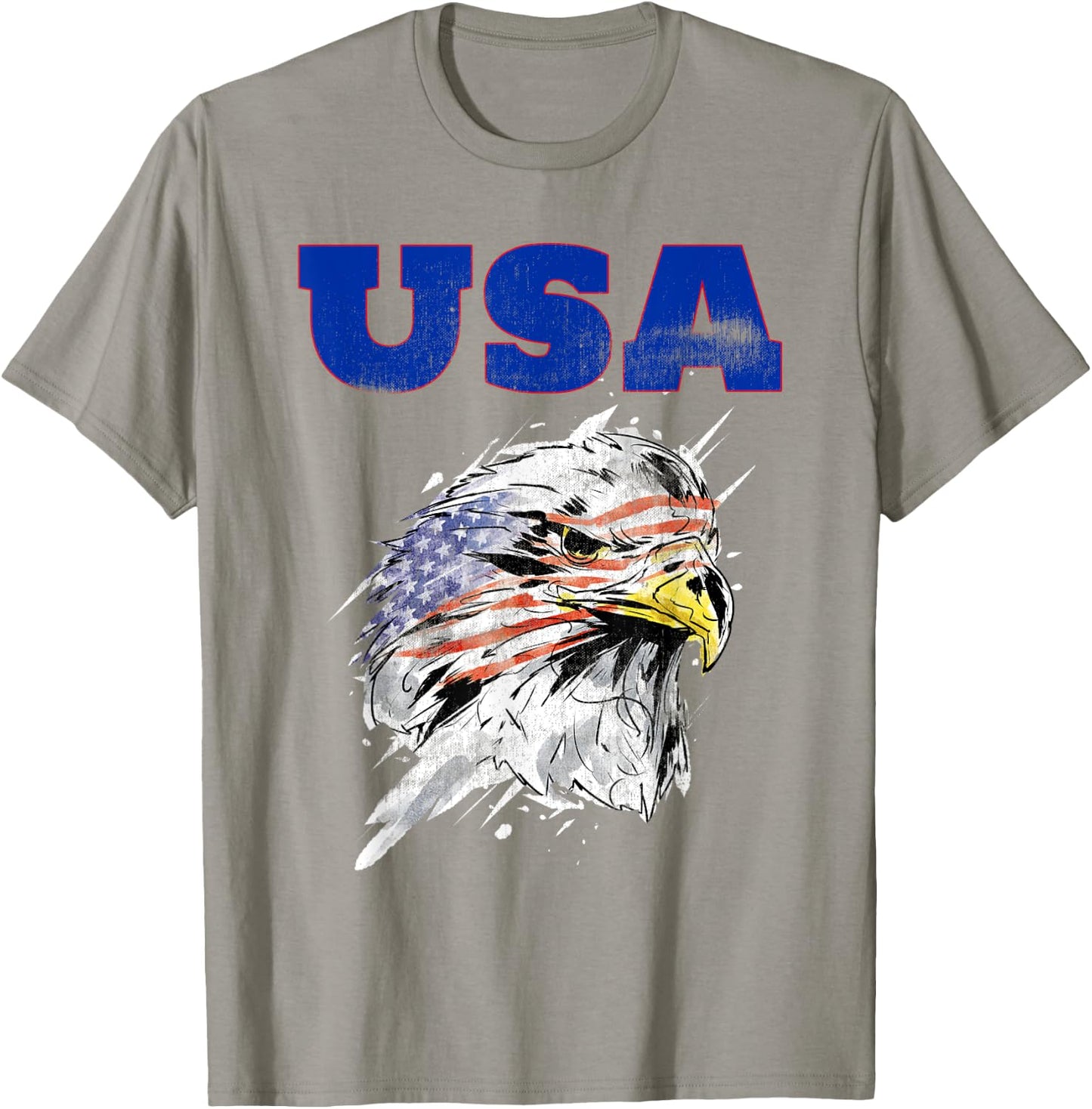 American Bald Eagle USA Patriotic US Flag National Bird Women Kids Men T-Shirt - T-Shirt | Sand