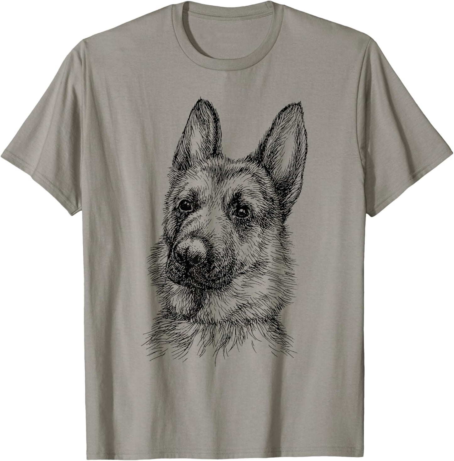 Portrait Drawing German Shepherd for Dog Owners T-Shirt - T-Shirt | Sand