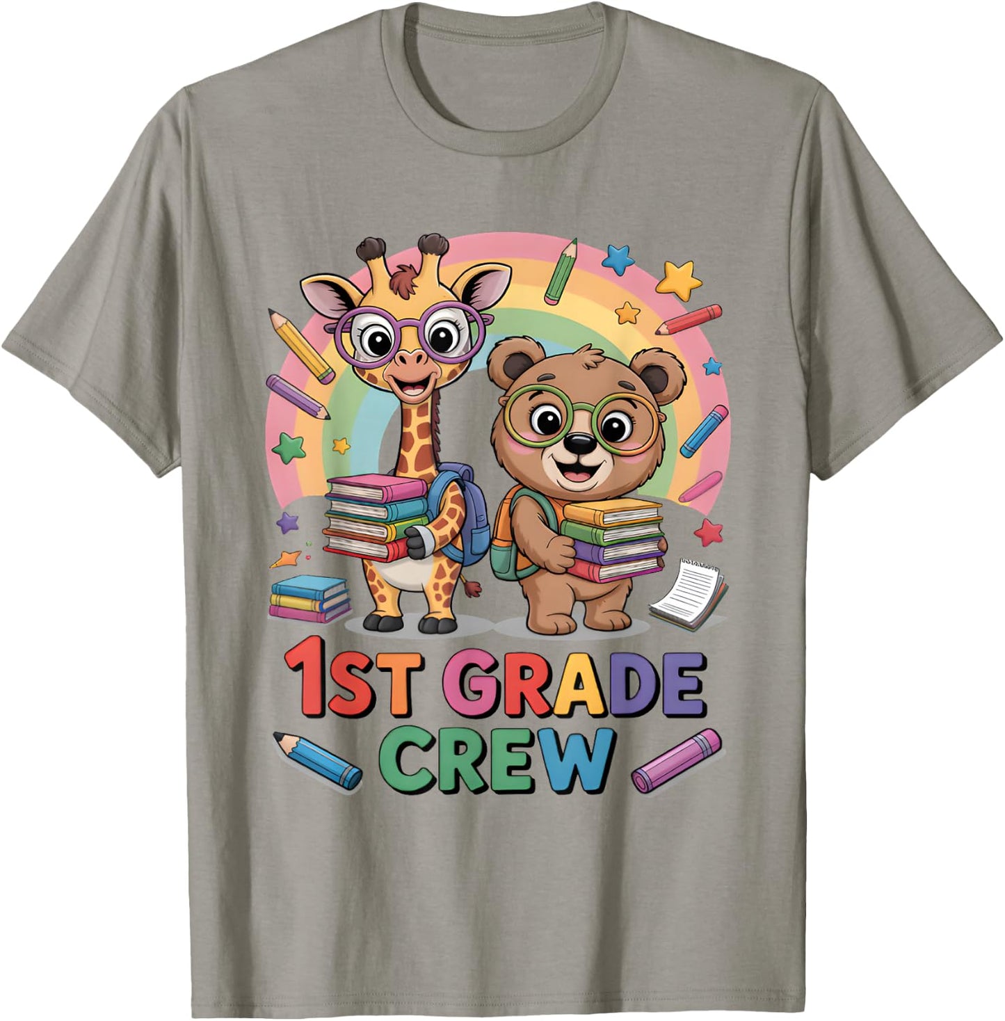 1st Grade Crew Shirt Boys Girls First Day Of School Teacher T-Shirt - T-Shirt | Sand