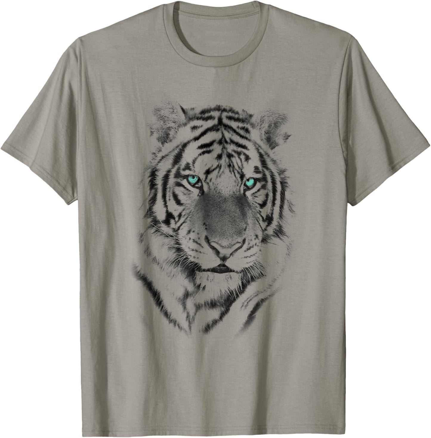 Tiger Face Black Print for Animal lover T-Shirt - T-Shirt | Sand