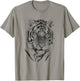 Tiger Face Black Print for Animal lover T-Shirt - T-Shirt | Sand