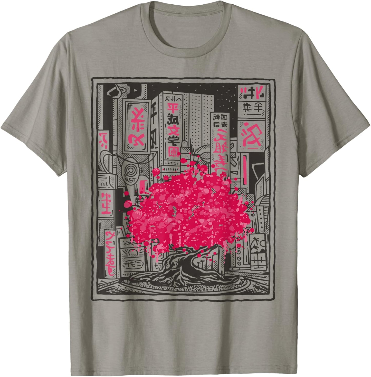 Japanese Cherry Blossom Tree City Sakura T-Shirt - T-Shirt | Sand
