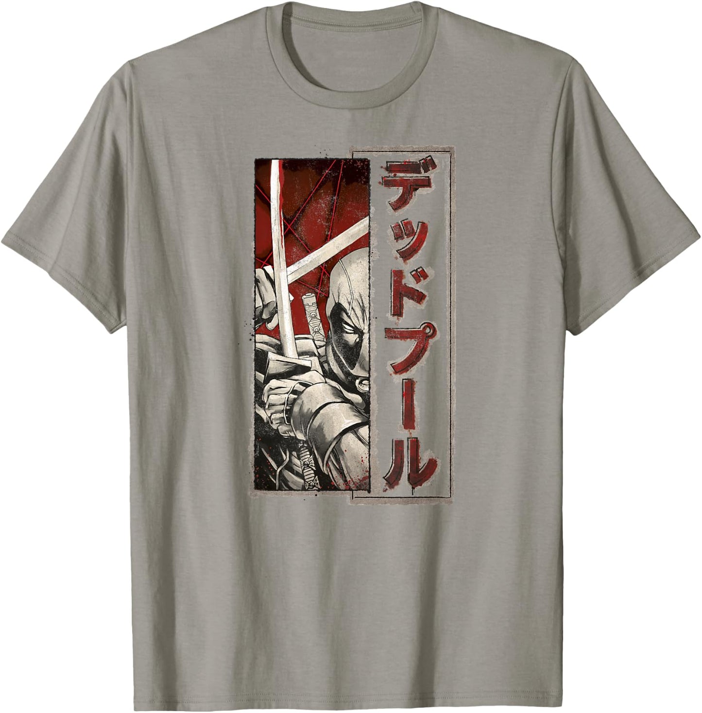 Marvel Deadpool Kanji Fighting Swords Graphic T-Shirt - T-Shirt | Sand