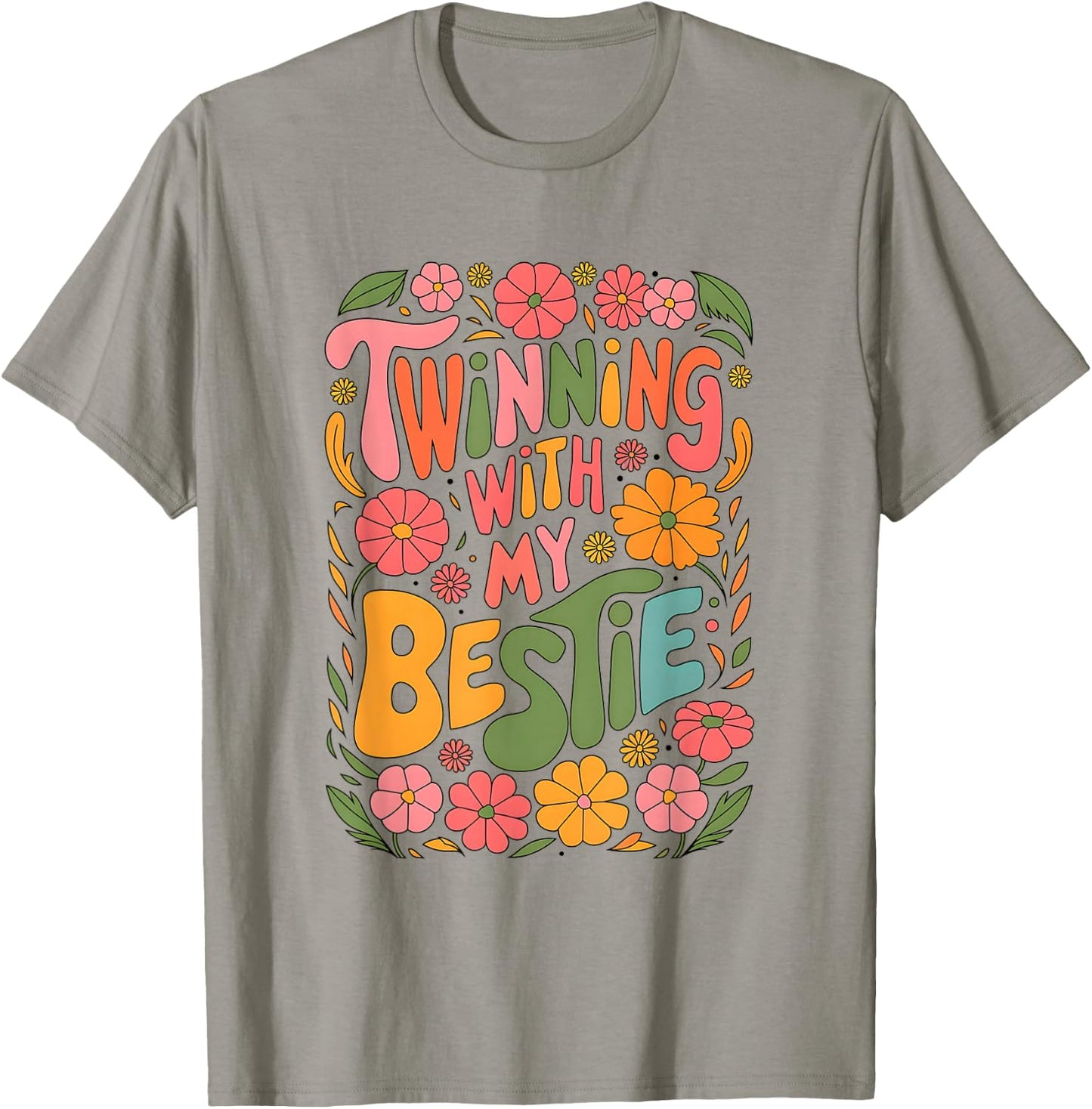 Twinning With My Bestie Spirit Week Design For Friends T-Shirt - T-Shirt | Sand