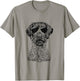 German Wirehaired Pointer GWP Dog with Sunglasses T-Shirt - T-Shirt | Sand