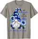 Gnome Diabetic November Diabetes Month Ribbon Blue Awareness T-Shirt - T-Shirt | Sand
