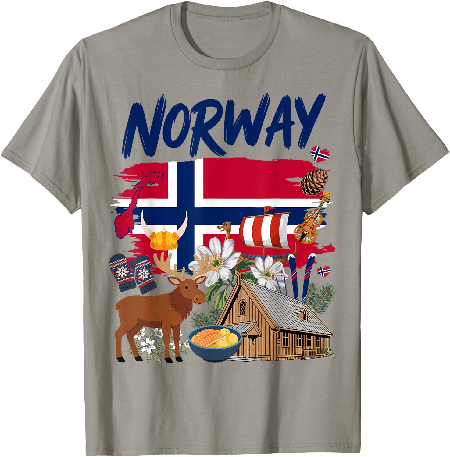 Norwegian Flag Costume Outfit Idea for Kids & Norway Themed T-Shirt - T-Shirt | Sand