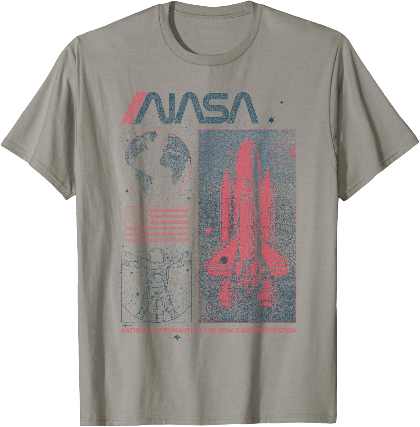 NASA Vintage Shuttle Astronaut Poster Style T-Shirt - T-Shirt | Sand