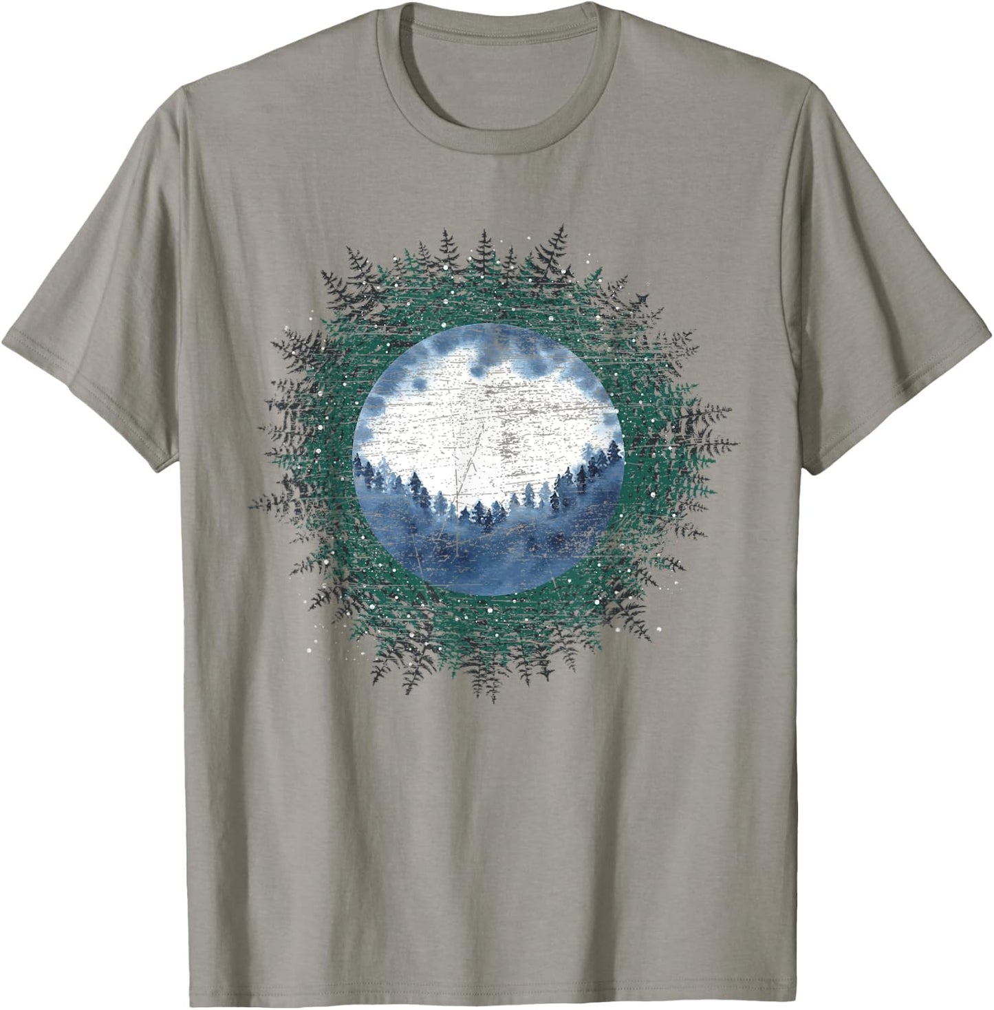 Moonlight Outdoor Wild Trees Wildlife Forest Moon Nature T-Shirt - T-Shirt | Sand
