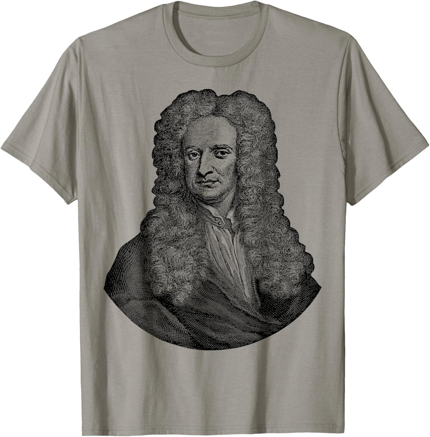 Sir Isaac Newton Face Portrait Gravity Science T-Shirt - T-Shirt | Sand
