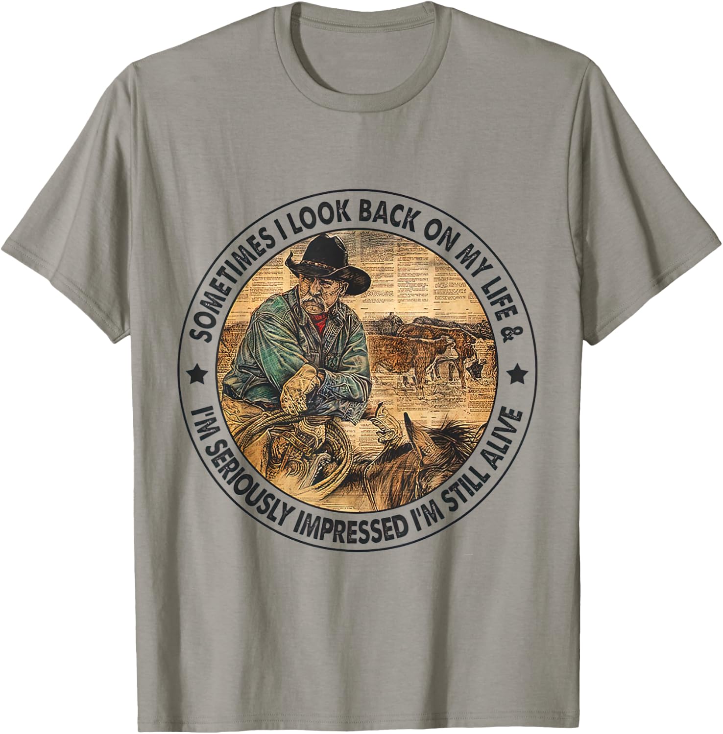 Sometimes I look back on my life I'm seriously impressed T-Shirt - T-Shirt | Sand