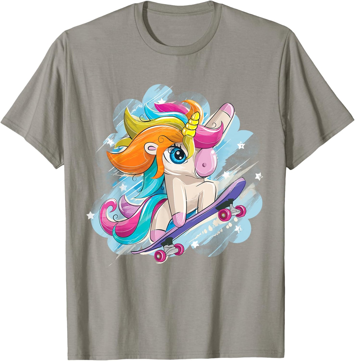 Unicorn Skateboarding Shirt Girls Women Skateboarding T-Shirt - T-Shirt | Sand