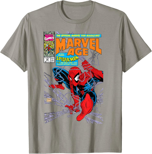 Marvel Comics Spider-Man Retro Comic Book Cover 90s T-Shirt - T-Shirt | Sand