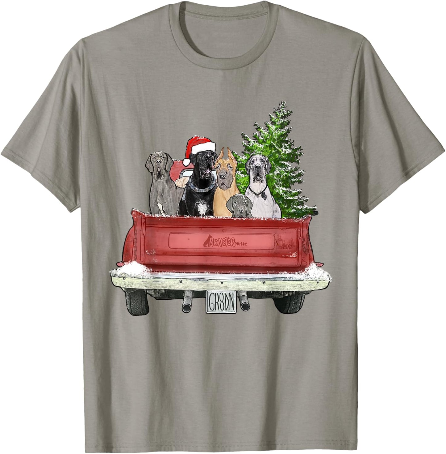 Cute Great Dane Christmas Top, Dog Mom Owner Vintage Truck Women Kids T-Shirt - T-Shirt | Sand