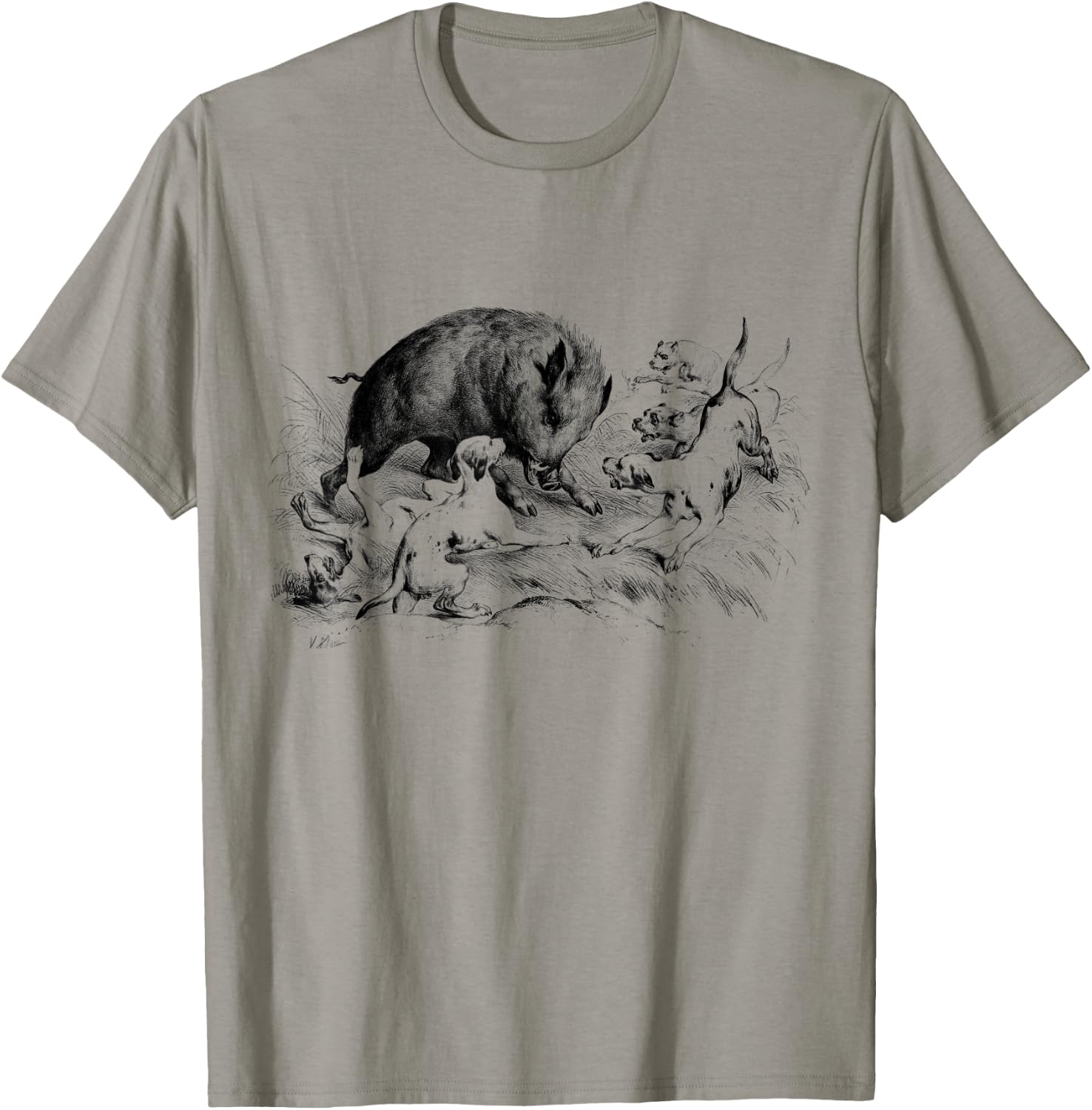 Wild Boar Hunter Pig Hog Hunting T-Shirt - T-Shirt | Sand