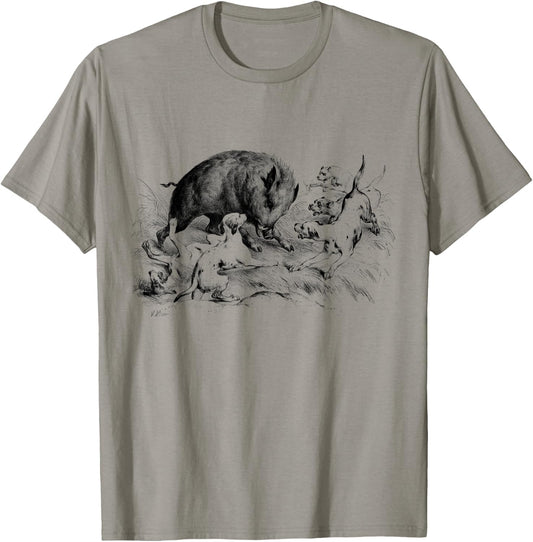 Wild Boar Hunter Pig Hog Hunting T-Shirt - T-Shirt | Sand