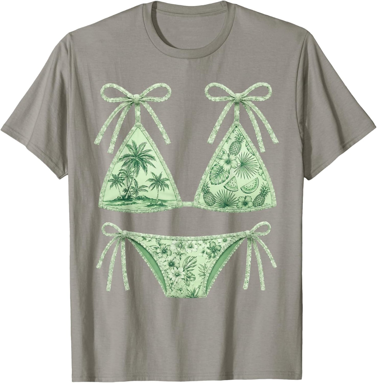 Coquette Summer Bikini Parody Design Preppy Swimsuit Women T-Shirt - T-Shirt | Sand