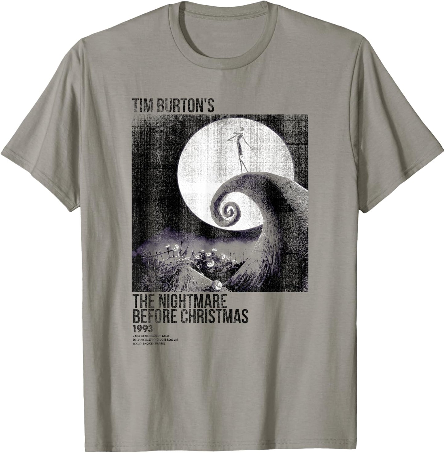 Disney Nightmare Before Christmas Movie Poster Ink Rolled T-Shirt - T-Shirt | Sand
