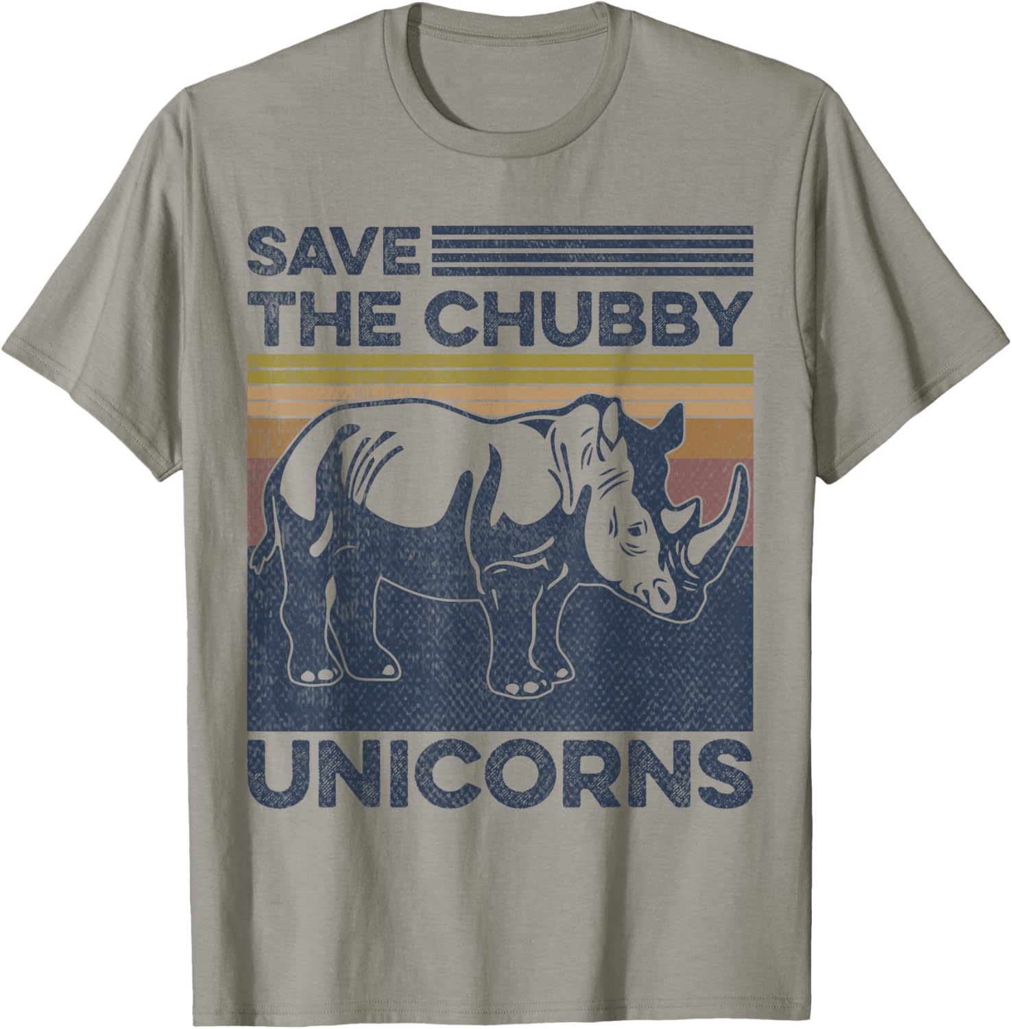Save the Chubby Unicorns Rhinoceros Animal Lovers T-Shirt - T-Shirt | Sand