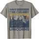 Save the Chubby Unicorns Rhinoceros Animal Lovers T-Shirt - T-Shirt | Sand