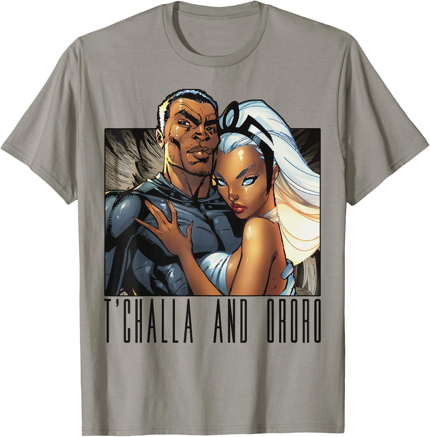 Marvel T'Challa and Ororo Comic Portrait T-Shirt - T-Shirt | Sand