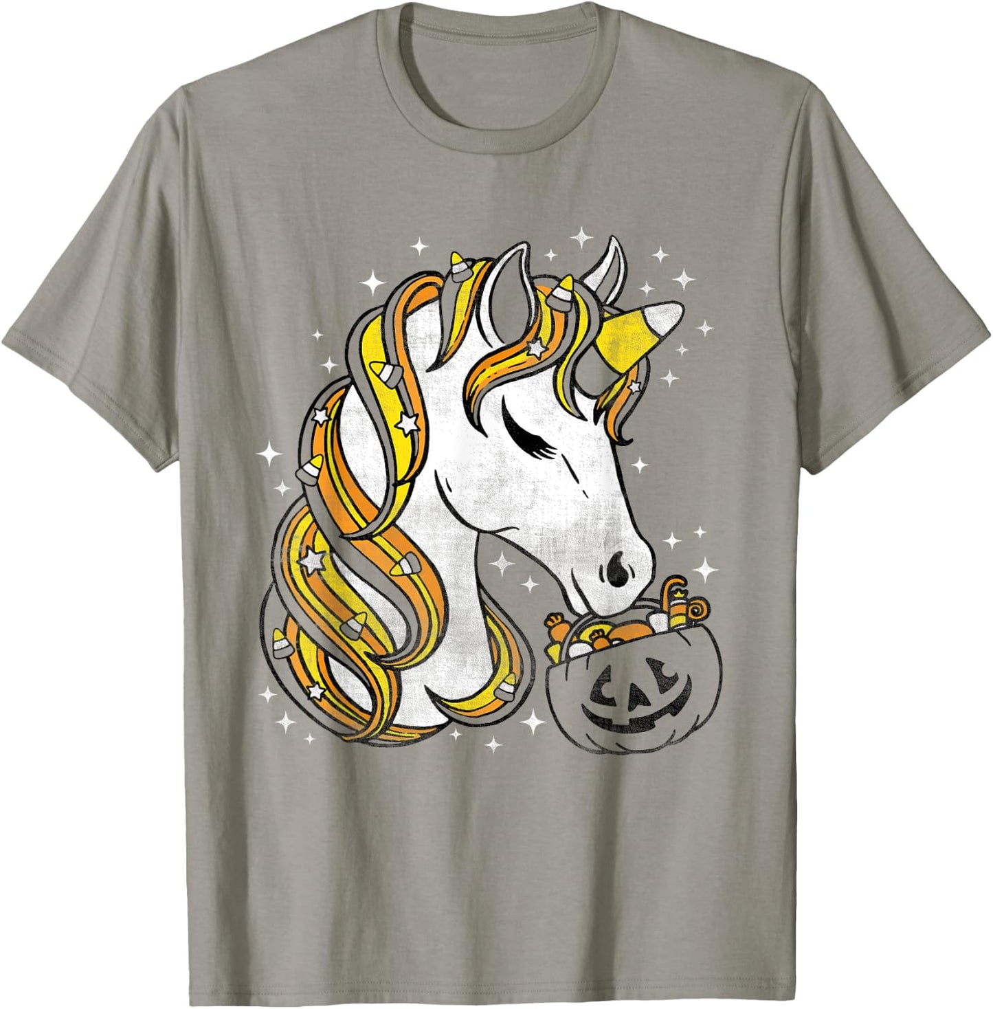 Cute Candy Corn Unicorn Halloween Top T-Shirt - T-Shirt | Sand