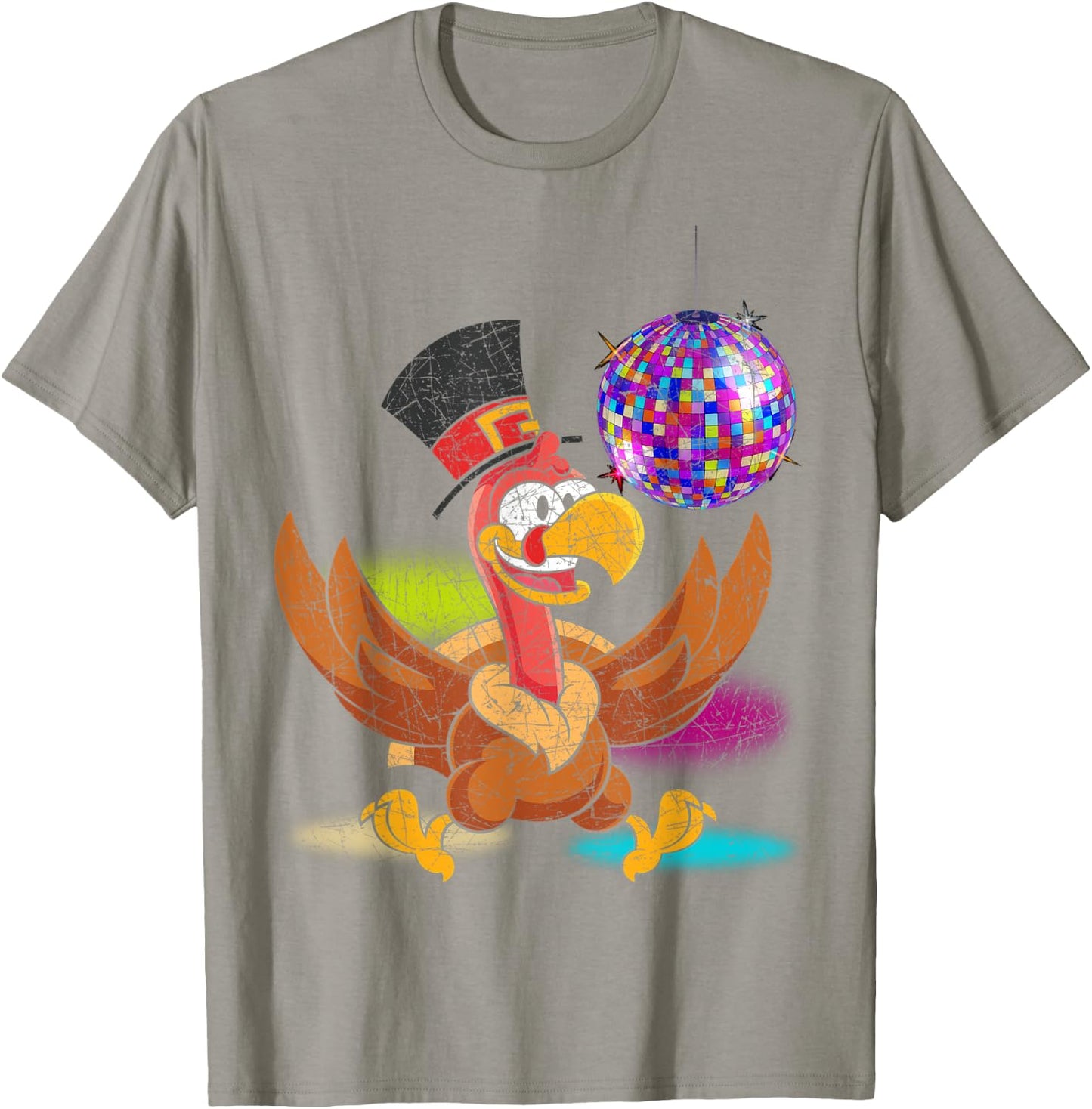 Disco Ball Thanksgiving Festive Dinner Party Turkey T-Shirt - T-Shirt | Sand