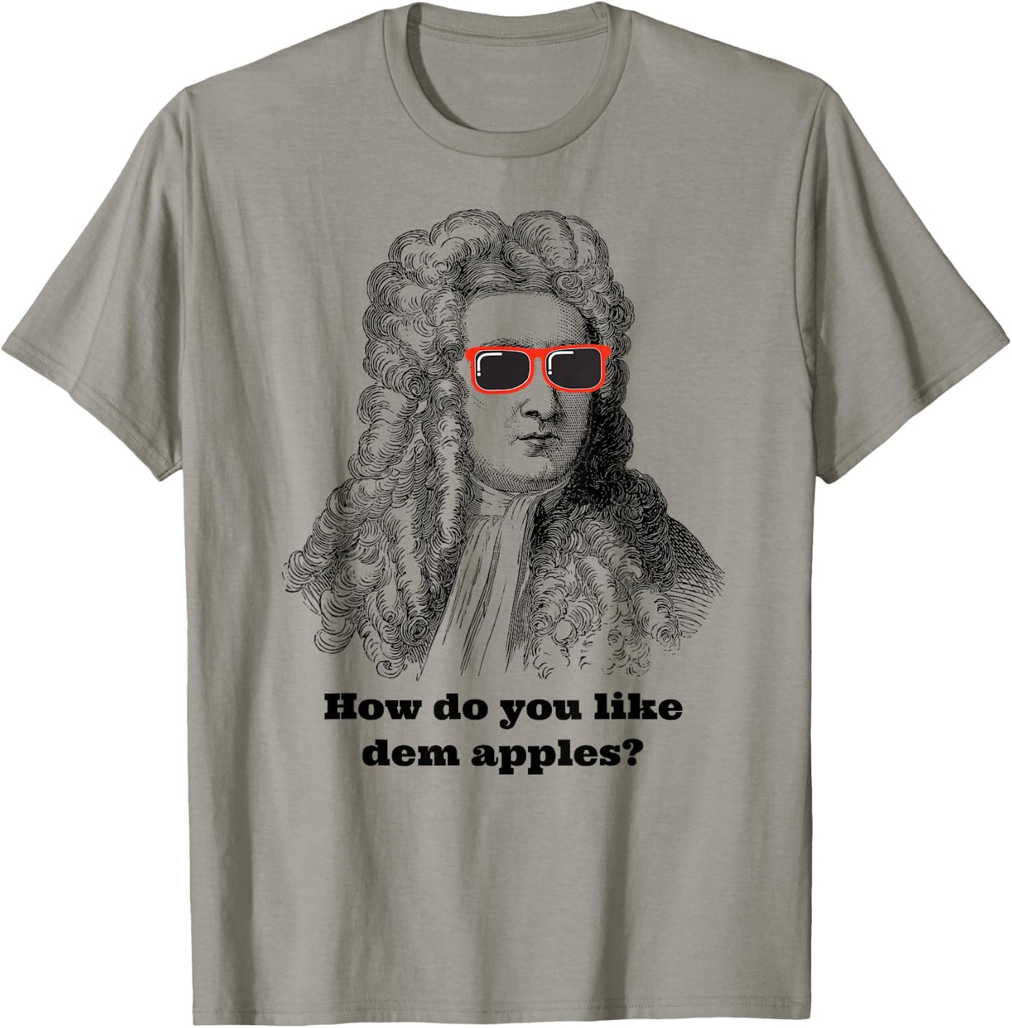 Sir Isaac Newton Funny Apple Gravity T-Shirt - T-Shirt | Sand