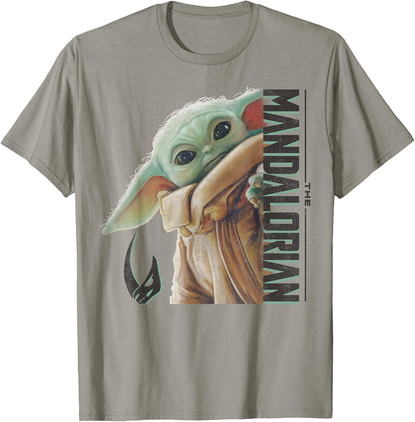 Star Wars: The Mandalorian Grogu Vertical Logo T-Shirt - T-Shirt | Sand