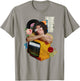 Retro Wrapped Paper TV Girl T-Shirt - T-Shirt | Sand