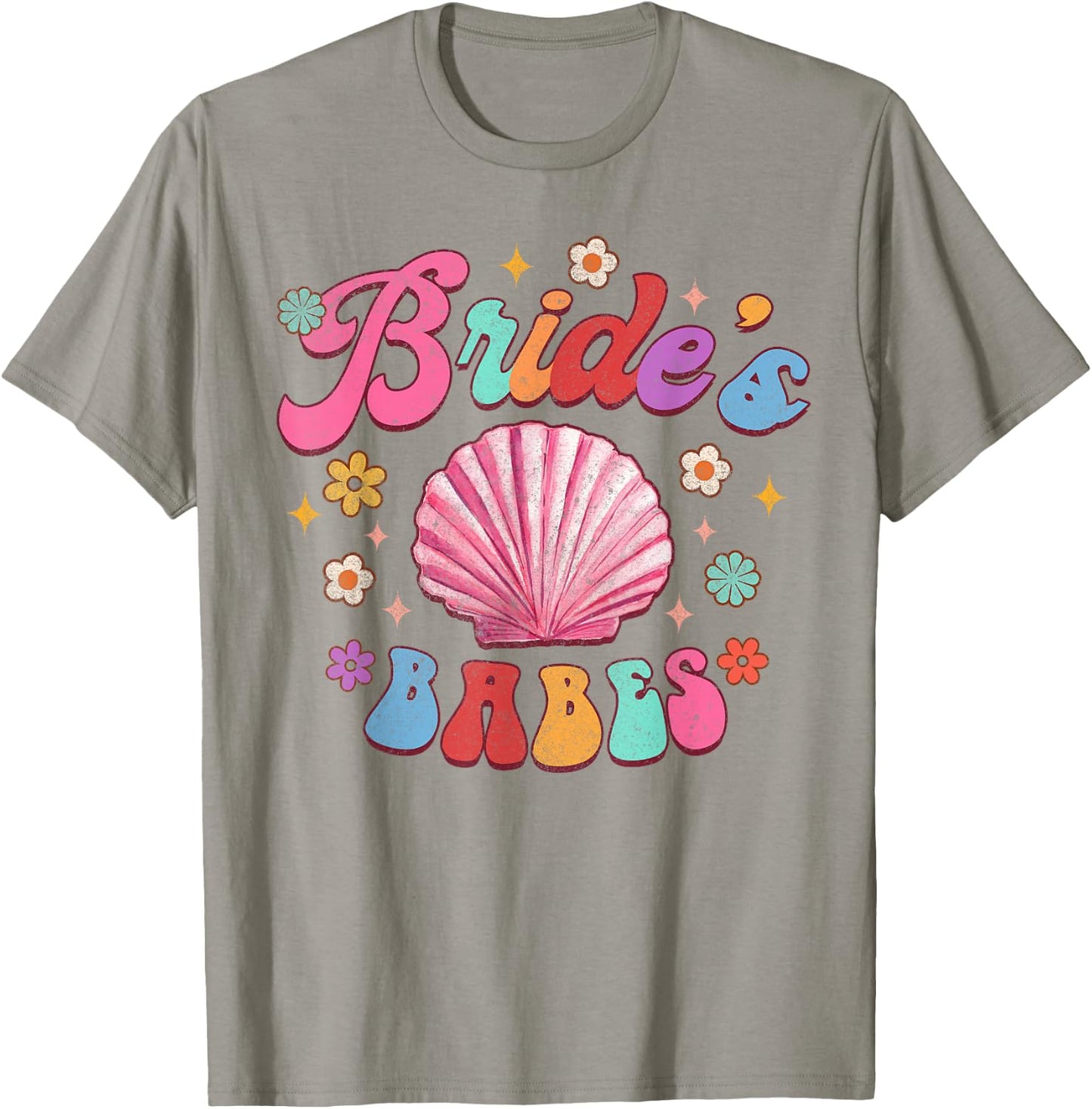 Bride's Babe Bridesmaid Beach Bachelorette Groovy Matching T-Shirt - T-Shirt | Sand
