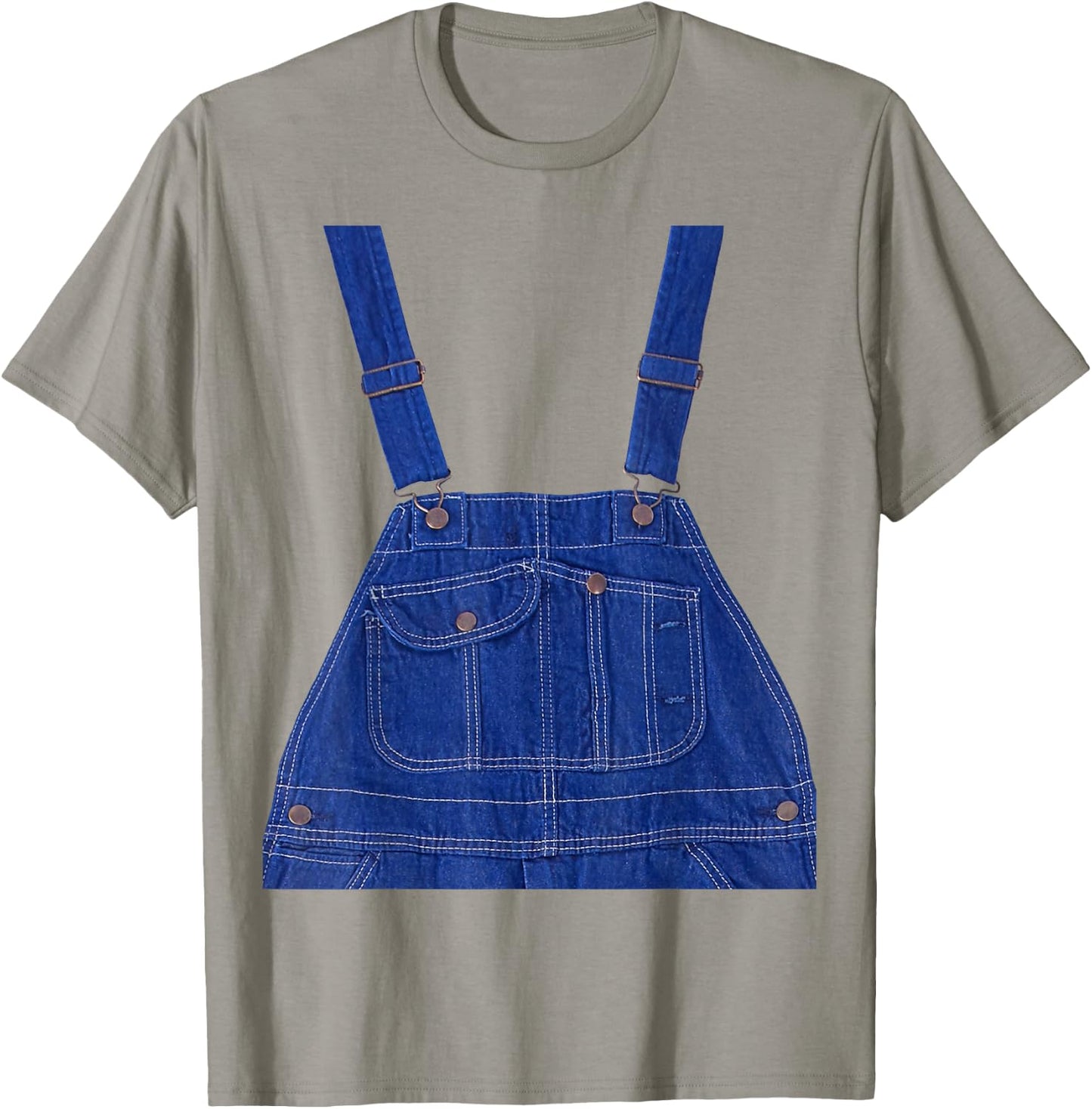 Blue Color Overall Printed On A Yellow Color T-Shirt - T-Shirt | Sand