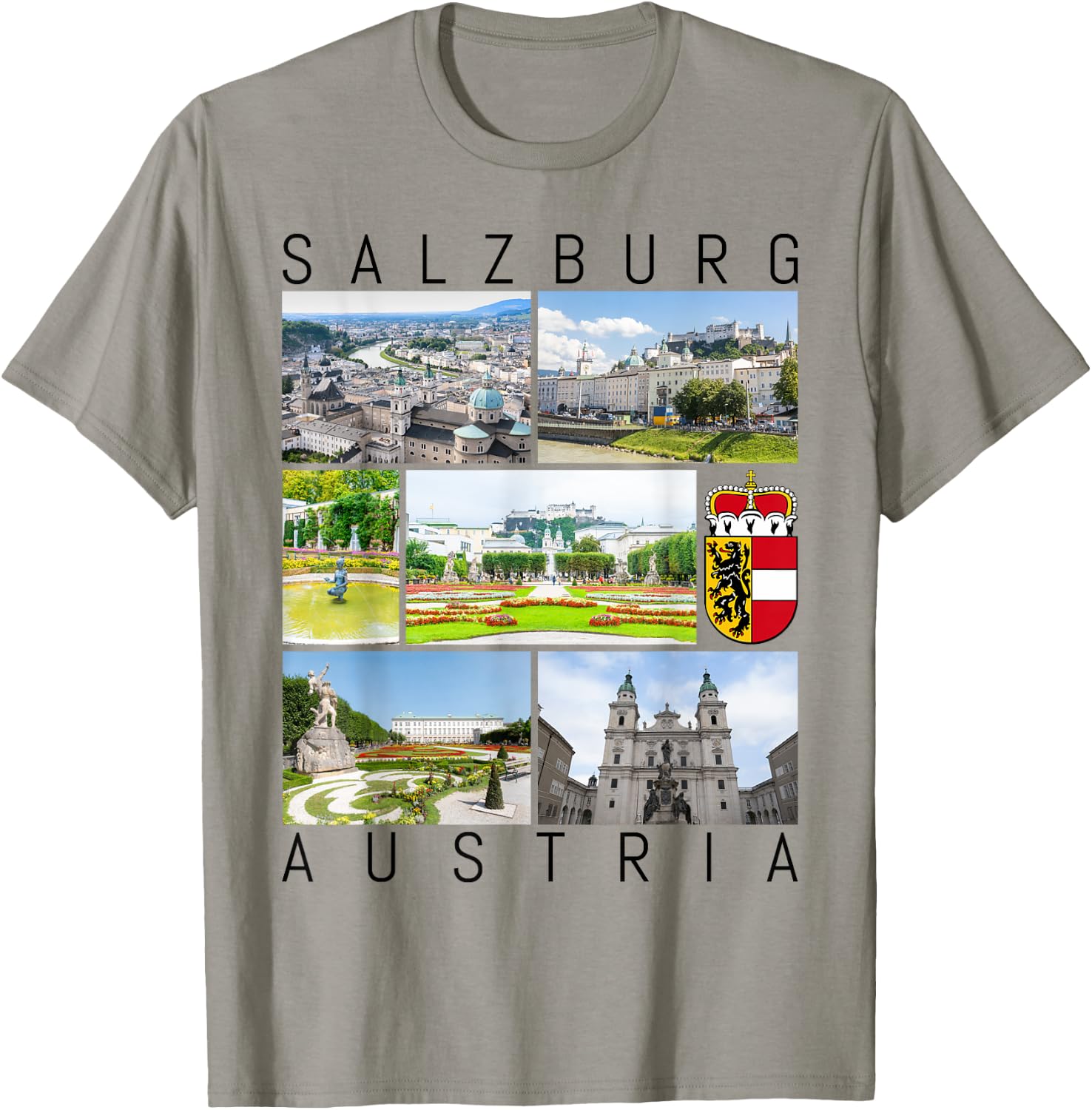 Salzburg Austria Mozart Classical Music Sound Sights Gallery T-Shirt - T-Shirt | Sand