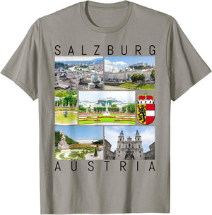 Salzburg Austria Mozart Classical Music Sound Sights Gallery T-Shirt - T-Shirt | Sand