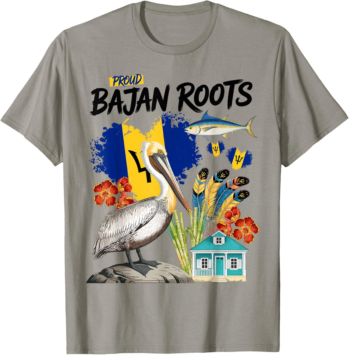 Bajan Flag Costume Outfit Idea & Barbados Themed T-Shirt - T-Shirt | Sand