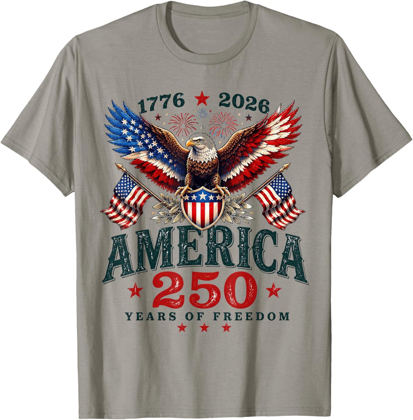 250 Years American 250th Anniversary USA Patriotic 4th July T-Shirt - T-Shirt | Sand