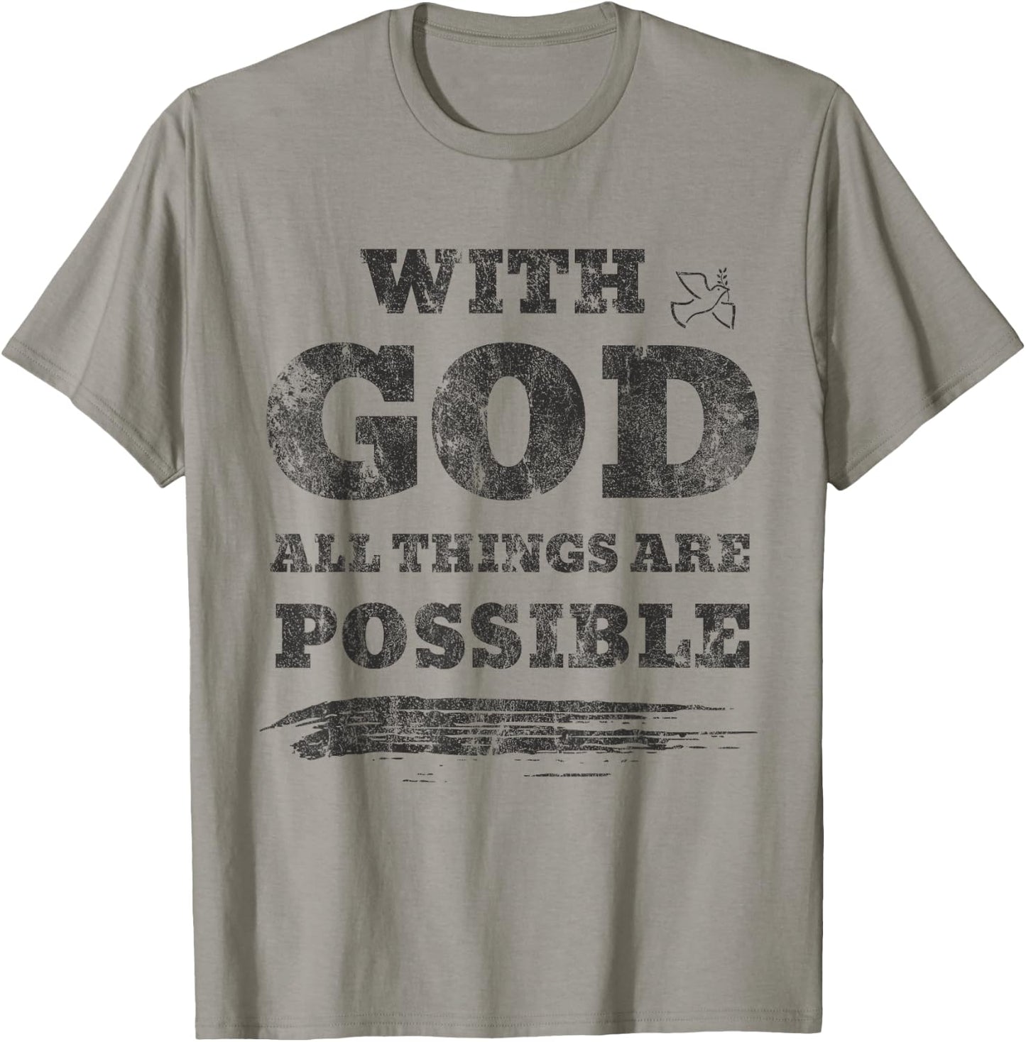 With God All Things Are Possible Retro Vintage T-Shirt - T-Shirt | Sand