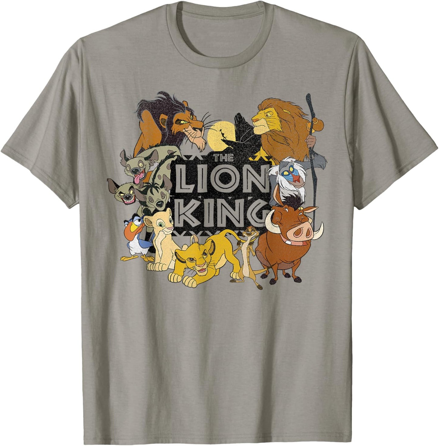 Disney Lion King Group Shot Retro Movie Logo Poster T-Shirt - T-Shirt | Sand