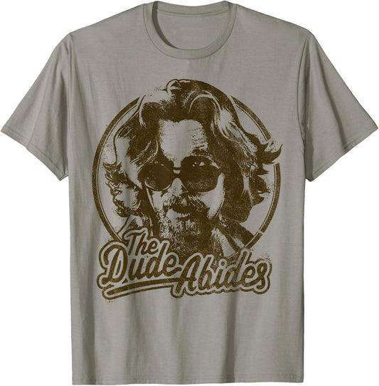 Big Lebowski The Dude Abides Negative Head Shot Portrait T-Shirt - T-Shirt | Sand