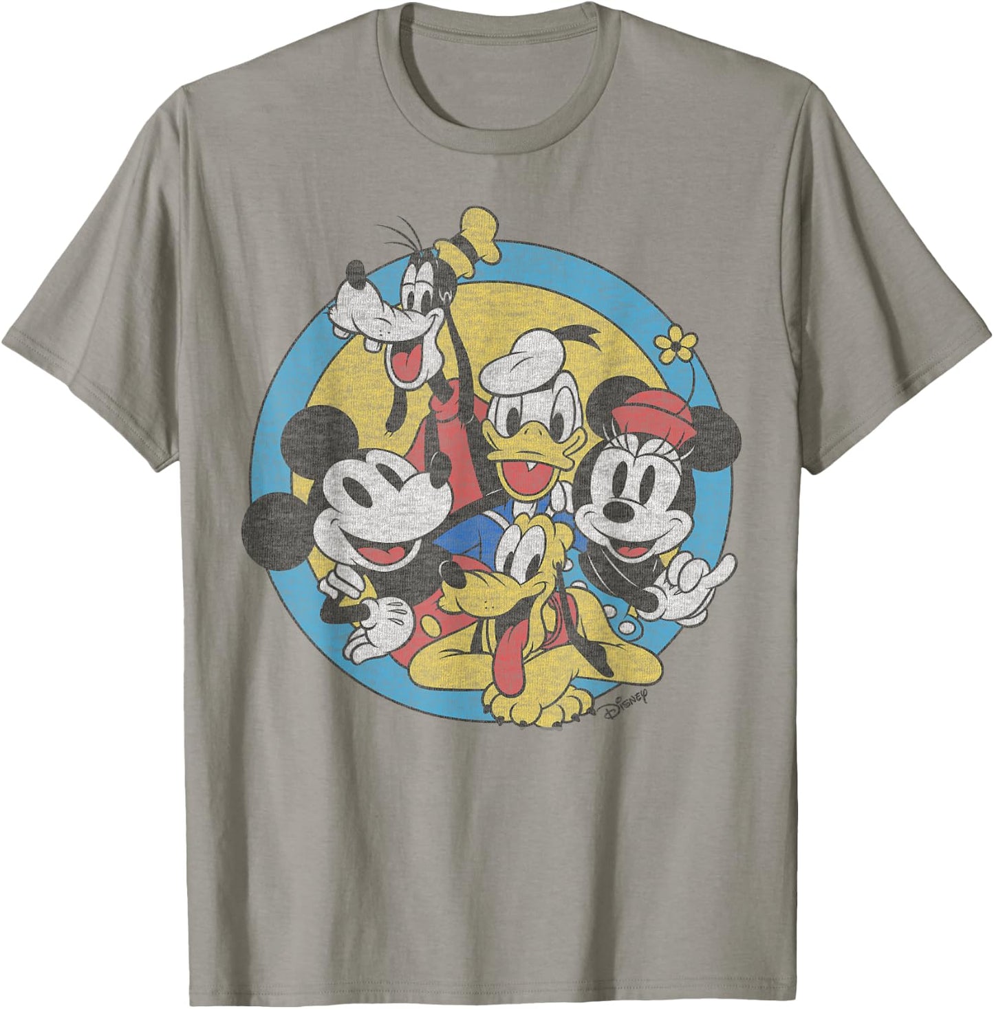 Disney Mickey and Friends Retro Group Shot T-Shirt - T-Shirt | Sand